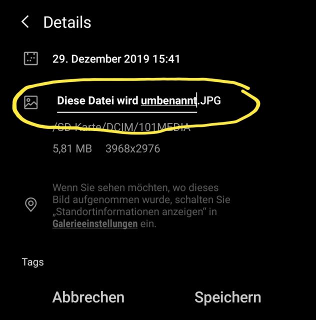 Bilddatei umbenennen