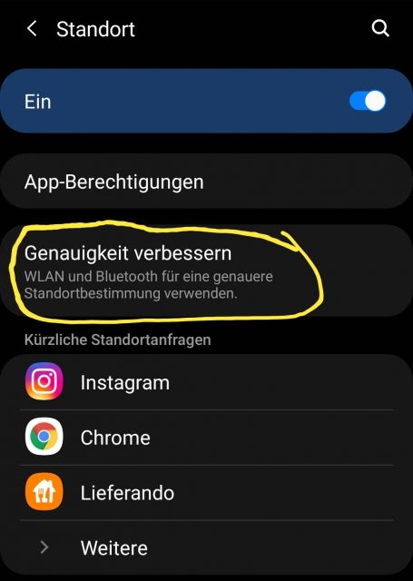 Genauigkeit verbessern Standort