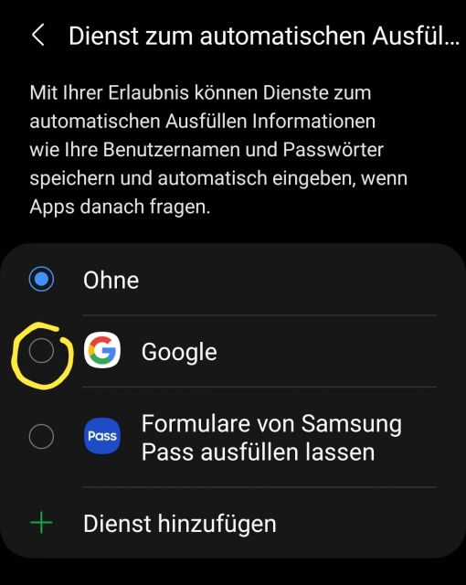Automatisch Ausfüllen