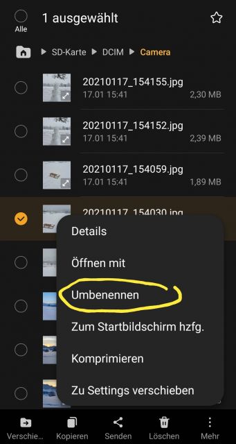 Bilder umbenennen - Samsung Galaxy S21