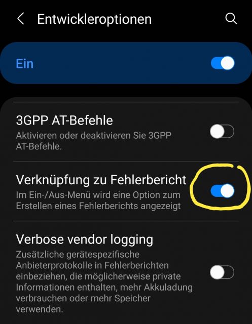 Fehlerbericht Verknüpfung deaktivieren