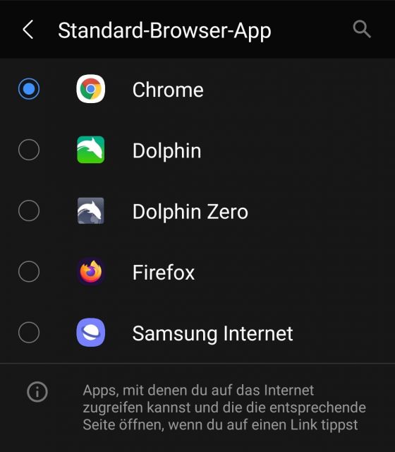 Standard Browser App anpassen