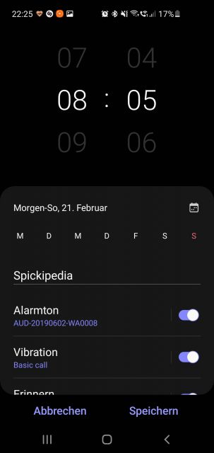 Wecker Uhrzeit einrichten