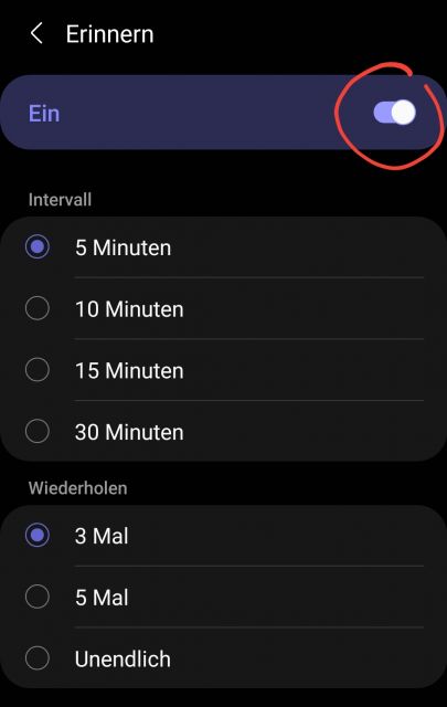 Samsung Schlummerfunktion aktivieren