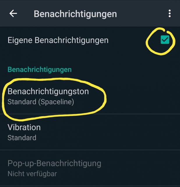 Benachrichtigungston ändern