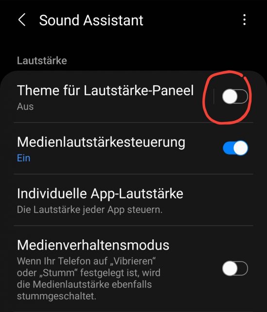 Sound Assistant - aktivieren für Lautstärke