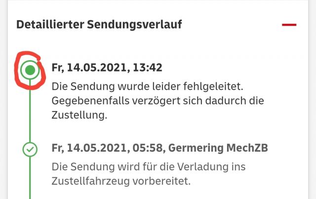 Die Sendung wurde fehlgeleitet - DHL