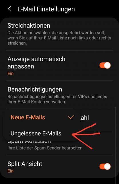 Ungelesene E-Mails - App Symbol anpassen