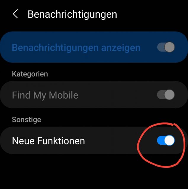 Neue Funktionen deaktivieren