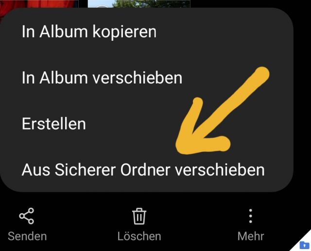 Aus Sicherem Ordner verschieben
