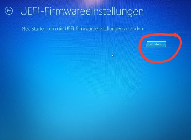 UEFI Jetzt neu starten