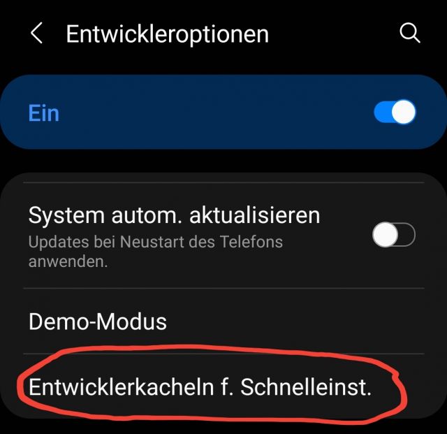 Schnellstartkacheln - Samsung Galaxy