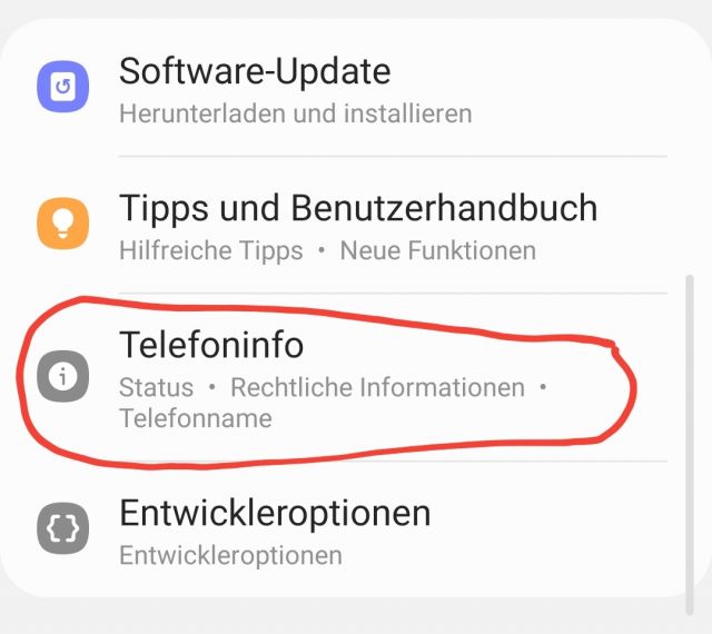 Telefon-Info aufrufen