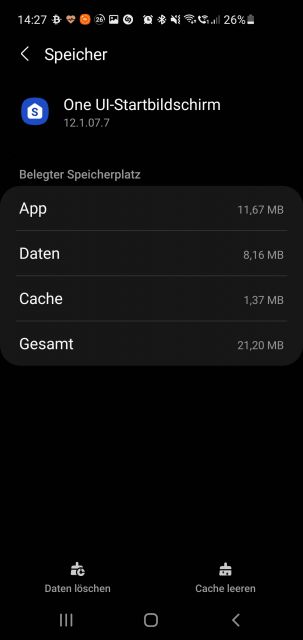 OneUi Cache leeren
