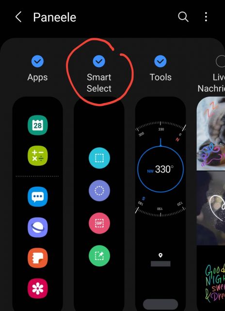 Smart Select für GIF Screenshot aktivieren