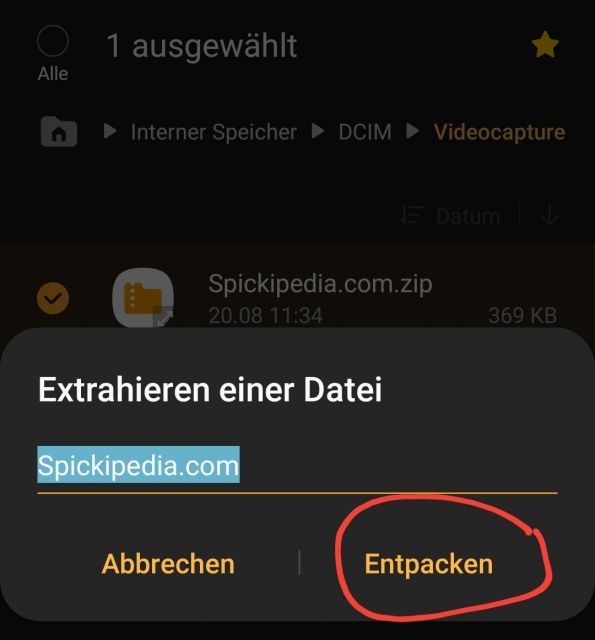 So entpacken Sie Daten aus einem ZIP Archiv