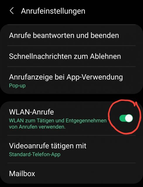 WLan Anrufe aktivieren