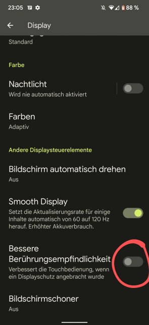 Google Pixel 6 Pro Bessere Berührungsempfindlichkeit