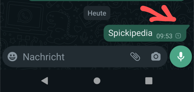 WhatsApp Uhr Symbol verschwindet nicht