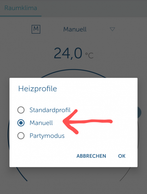Homematic Heizprofil manuell