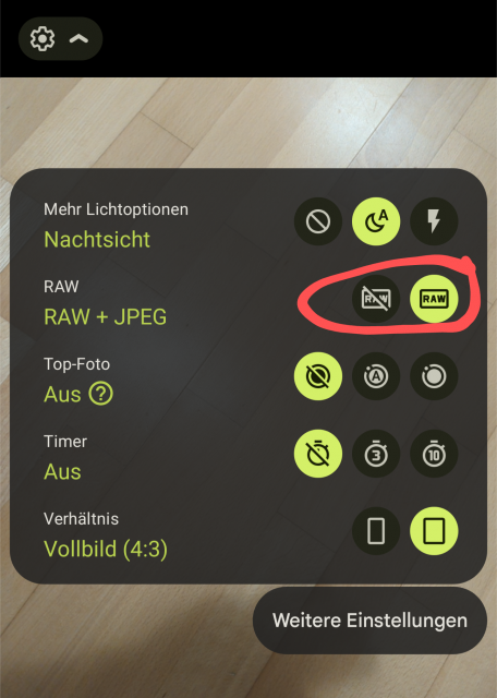 RAW Bilder aufnehmen - Google Pixel 6 Pro