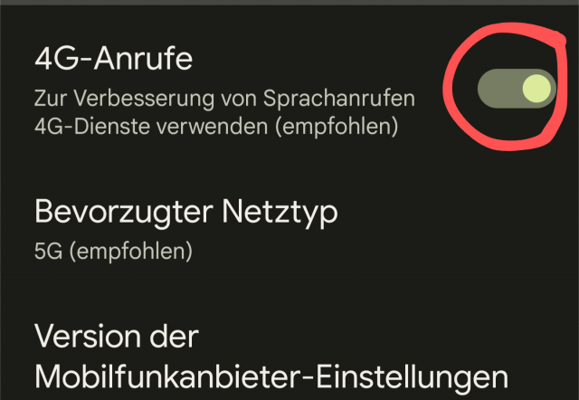 VoLTE aktivieren Google Pixel 6 Pro