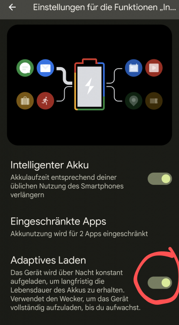 Adaptives Aufladen - Google Pixel 6 Pro