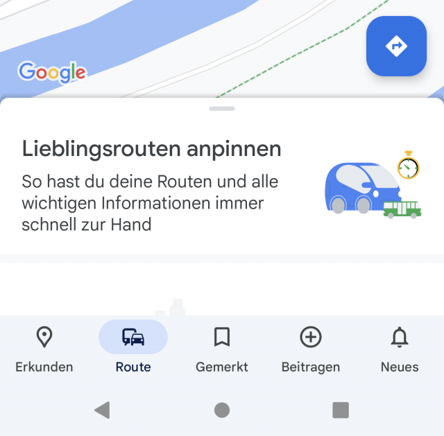 Lieblingsrouten anpinnen
