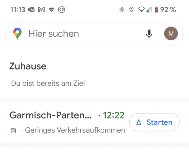 Angepinnte Route