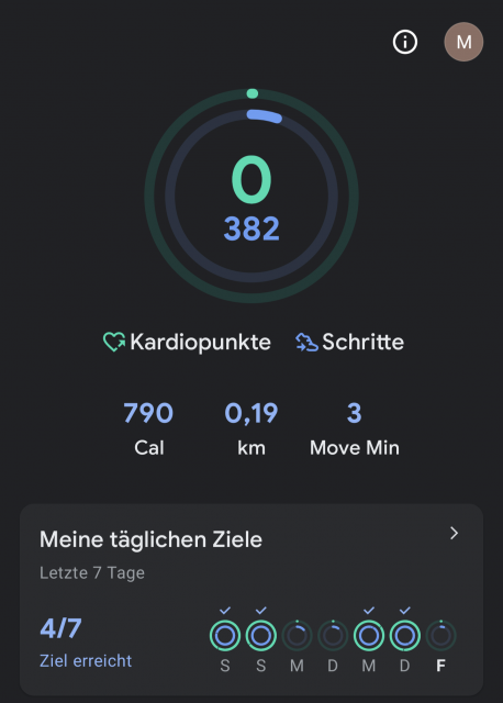 Google Fit Schrittzähler
