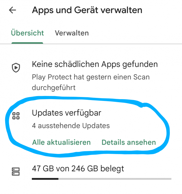 Schritt 4: Updates verfügbar