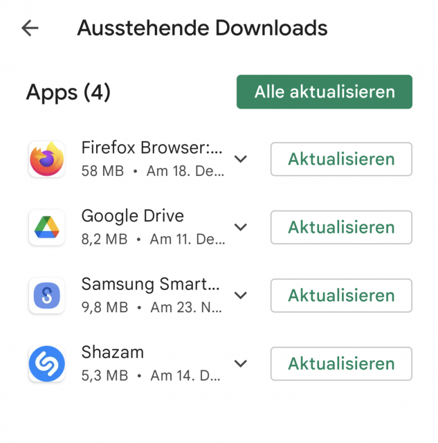 WhatsApp aktualisieren