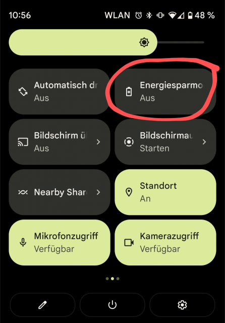 Energiesparmodus deaktivieren