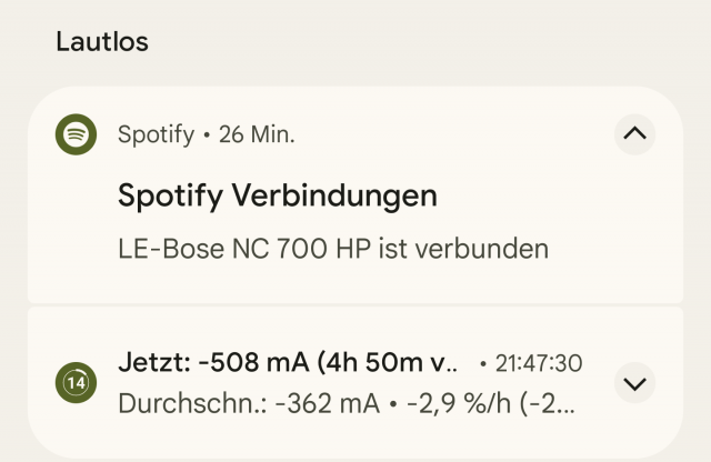 Spotify Verbindung Benachrichtigung