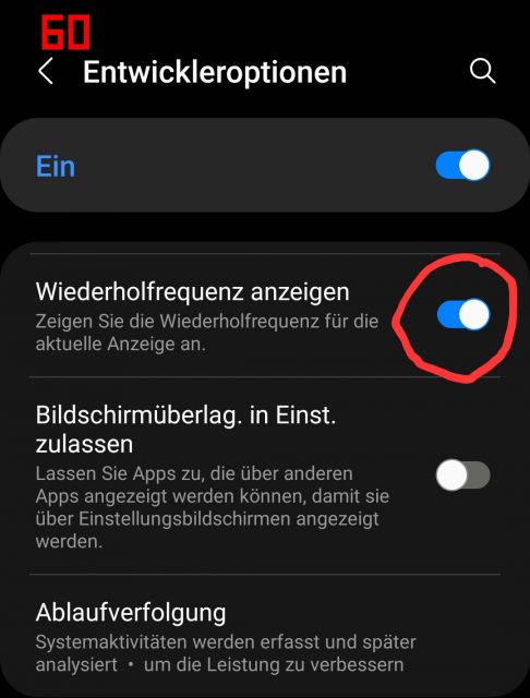 Bildwiederholungsfrequenz anzeigen lassen - Samsung Galaxy