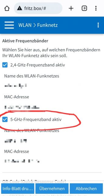 5 Ghz deaktivieren bei der FritzBox