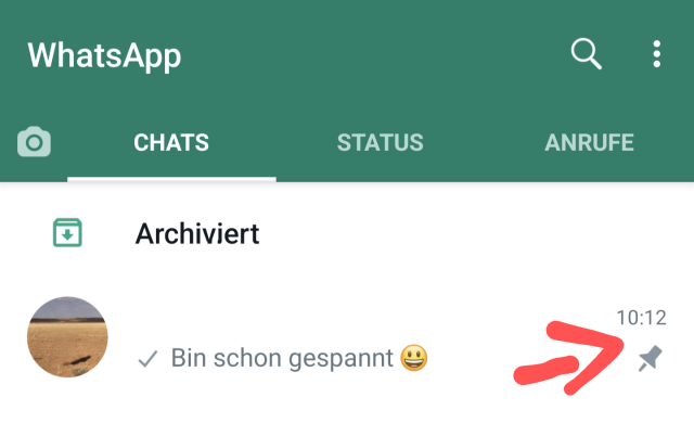 WhatsApp Chat anpinnen 