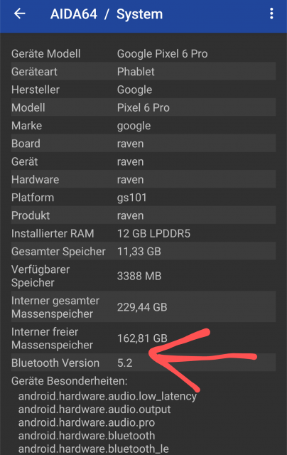 AIDA64 Bluetooth Version herausfinden