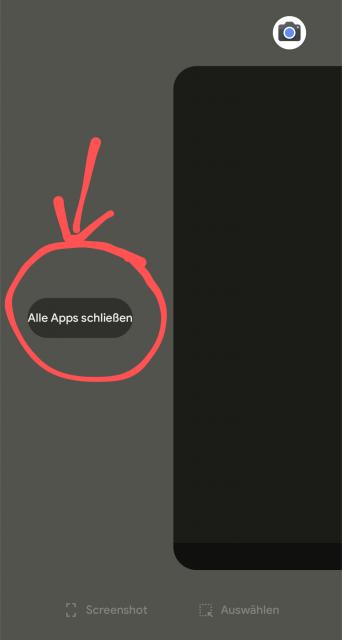 Alle Apps schließen in Android 13