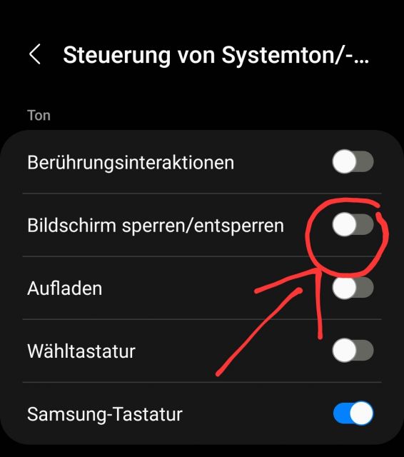 Samsung Galaxy Sperrbildschirm Sound deaktivieren