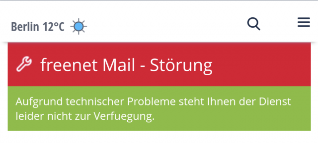 Störung Mails