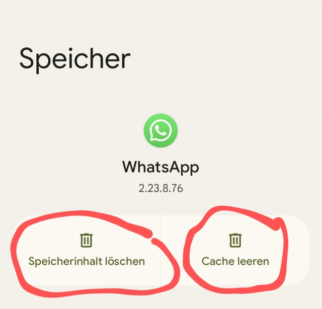 WhatsApp Cache leeren und Daten löschen