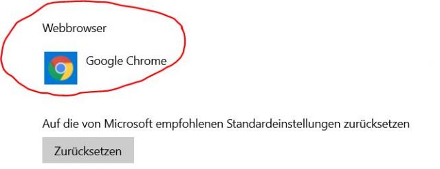 Webbrowser Standard gesetzt - Windows 11