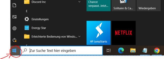 Windows Startmenü