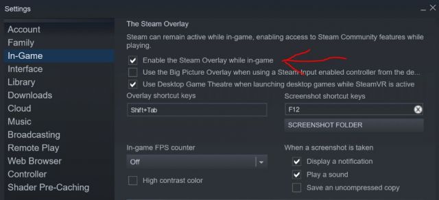 Steam Overlay deaktivieren