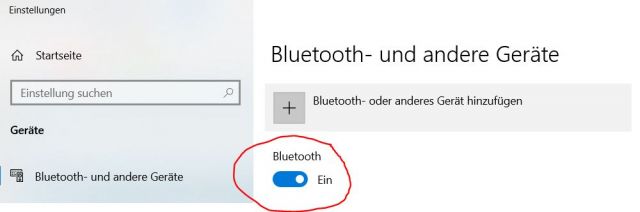 Windows 10 - Neues Bluetooth Gerät hinzufügen