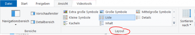 Windows Dateiexplorer Layout festlegen - Ordner 