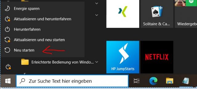 Windows neu starten