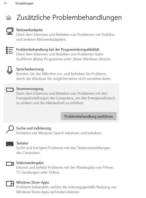 Zusätzliche Problembehandlung Windows 11