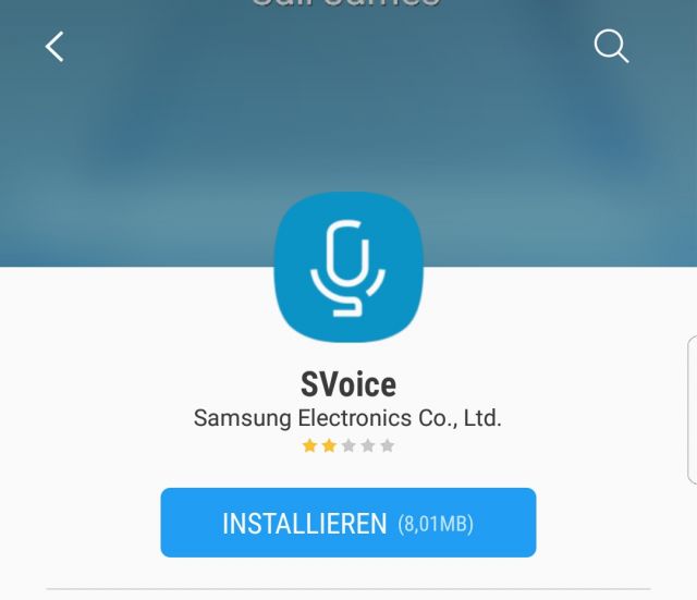 Samsung Galaxy S8 S Voice installieren